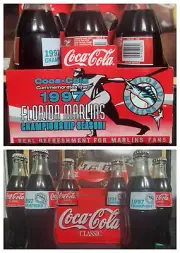 1997 FLORIDA MARLINS CHAMPIONSHIP SEASON COMMEMORATIVE 6 PACK of COCA-COLA -COKE