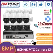 Hikvision 8CH 8MP Security CCTV System Auto Tracking IR 25xZoom PTZ Camera Audio