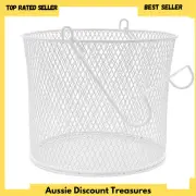 Round Mesh Hanging Peg Basket - White, Durable Clothes Peg Storage Organizer. Au