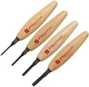 Flexcut Shallow U-Gouge Micro Tool Set Carbon Steel Blade Wood Handle - MT400