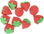 Homoyoyo 10Pcs Strawberry Pin Cushion Sewing Needle Holder Adorable and Fashionable Sewing Tool for Easy Needlework for Enthusiasts and Beginners for DIY Projects