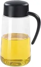 Auto Flip Cap 34oz/1L Olive Oil Dispenser Bottle,Great capacity Condiment Dispensing Container for Kitchen, Non-Slip Handle Drip-Free & Spill-Free Spout,Easy Refill & Cleaning （black）