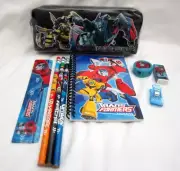 Hasbro Transformers Black Pencil Case Pouch and Stationary Set Combo-Brand New!