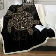Golden Turtle Throw Blanket