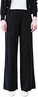[COLD POSH] Women's Wide Leg Lounge Pants with Pockets Casual Lightweight Loose Trousers Business Work Wool Sweatpants