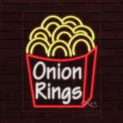 NEW "ONION RINGS" w/LOGO 28x22x1 INCH LED FLEX WINDOW/WALL INDOOR SIGN 31756