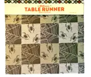 Halloween Black White Check Table Runner Spider Webs Spooky Scary 14x36"