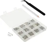 1 Set Acrylic Nail Bead Nail Art Accessories Nail Shaper Tool Charms Nails Acrylic Nail Supplies Rhinestones Flat Back Beads Nail Art Jewelry Tiny Nail Charms Wood Silver