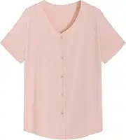 [Latuza] Women's Bamboo Viscose Pajama Top Button Up Sleep Shirt