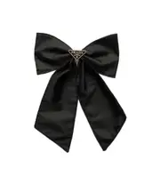 Prada Triangle-Logo Bow Hair Clip One size black