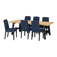 在飛比找IKEA優惠-IKEA 餐桌附6張餐椅, 相思木/kvillsfors深藍