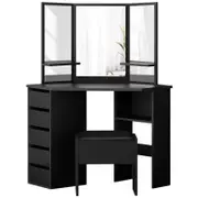 Alfordson Dressing Table Stool Set Black