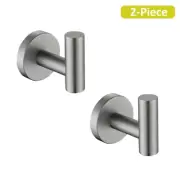Bathroom 2-Piece J-Hook Robe/Towel Hook Towel Hook in Stainless Steel Brushed Ni