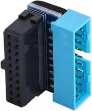 Chenyang CY USB 3.0 20 Pin Male to Female Extension Adapter UP Angled 90 Degree for Motherboard Mainboard