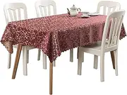 Xiang Ru Overlay Branch Swirl Pattern Damask Rectangular Tablecloth Small Big Size Wedding Table Cover for Restaurant Hotel Desk Claret 120 * 180cm(47''x70'')