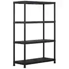 4-Tier Multipurpose Storage Shelf 220KG Heavy Duty Plastic Garage Rack Shelving