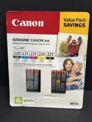 5PK Genuine Canon OEM 220/221 Ink Cartridges PGI-220 CLI-221 PGBK/C/Y/M/BK