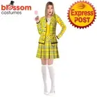 N997 Clueless Movie Cher Costume Yellow No Clue School Girl 90s Film TV Cosplay