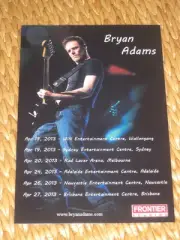 BRYAN ADAMS - 2013 AUSTRALIAN TOUR - PROMO TOUR POSTER