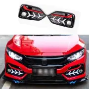 3-Color For Honda Civic Hatchback Red Led Fog Light Day Running Light 2017-2021 (for: Honda Civic)