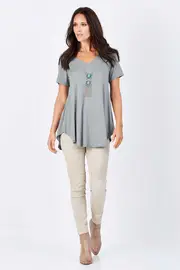 Softly Swinging Bamboo Tee--BOHO-131-D