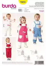 Burda 9424 Toddler Overall and Dress Sewing pattern sizes 6 months to 3 years