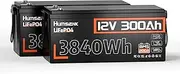 Humsienk LiFePO4 Battery, 12V 300AH, 2-Pack