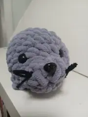 Baby Seal Pup Crocheted Amigurumi Handmade Stuffed Plush Plushy 8”Long