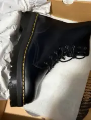 Dr Doc Martens Boots Jadon Unisex Sz 13 Black Leather Pull Up Classic