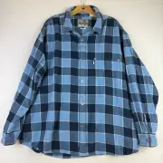 NWT $69 Levis Silvertab Shirt Mens XL Blue Plaid Flannel Oversized Long Sleeve