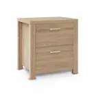 New Bedside Table Lamp Side Tables Drawers Nightstand Unit Beige Wood