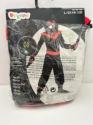 New DISGUISE Neon Ninja Glow In The Dark Kids Costume Large 10/12