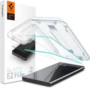 [Spigen] EZ Fit for Samsung Galaxy S24 Ultra Screen Protector, Easy Application Auto Alignment Technology Installation Tray, Oleophobic Coating 9H Tempered Slim Glass [2-Pack] - Clear