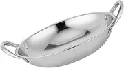 PHENOFICE Stainless Steel Ramen Pot with Double Handles Bottom Griddle Pan for Home Kitchen and Camping Easy to Clean Lightweight Cooking Tool for Safe Use