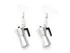Espresso Coffee Maker Earrings Miniblings Hanging Pot Cafe Mocha Kaffe Silver