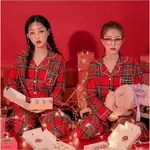 CHUU草莓牛奶系列聖誕格紋睡衣套組STRAWBERRY MILK. CHUU CHRISTMAS PAJAMA SET