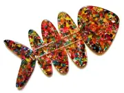 Sobral Brazil Fish Colored Mix Large Artist Made Segmented Hot Plate Trivet