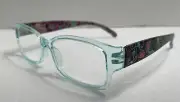 Macbeth By Margaret Josephs Premium Reading Glasses +1.50 Green Multicolored Arm