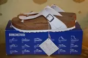 Birkenstock Gizeh BS Thong Sandals White 38 US 7 Birko-Flor Cork New Regular Fit