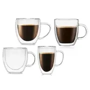 Double Wall Glass Tea Coffee Cup Thick Heat Resistant Clear Glass Mug