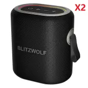 2PCS BlitzWolf® BW-WA8 Portable bluetooth Speaker Wireless Speaker 57mm Large Driver Support TWS Stereo Pairing RGB Ligh