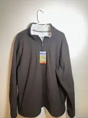 Orvis Quarter Zip Sherpa Lined Pullover Sweater Mens XXL Brown