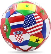 Country Flags Soccer Ball Size 5, 8.5inch National Flag Soccer Ball, World Flags for Kids Adults Trainning Practice