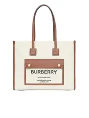Burberry Small Two-tone Canvas and Leather Freya Tote