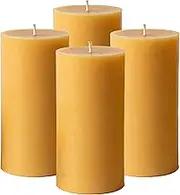 4 Packs Natural Beeswax Pillar Candles Bulk, 2"x4" Bees Wax Candles with Natural Scent, Large Pillar Candle Bulk 35Hour Burning Smokeless & Dripless Candles for Home Decor(4)