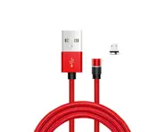 Dot Magnetic Data Line 3 In 1 360 Degree Blind Magnetic Circular Magnetic Charging Line for Android-Red