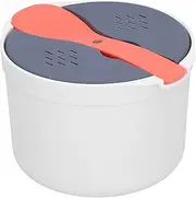 2L Microwave Rice Cooker, Steamer with Lid PP Cookware Food Grade High Temperature Resistant Household Oven Cooker BPA Free 2 Layer Steam Pot Non Stick for Home Kitchen Chicken Pasta