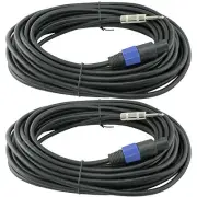 2pack Speakon Compatible to 1/4PA speaker Cable Cord 14 GA gauge 50 ft foot feet