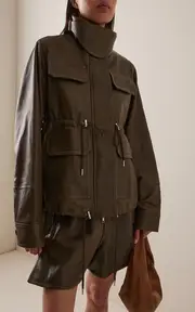 [Co] Leather Military Jacket