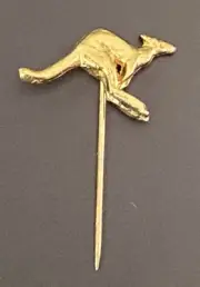 Australian Kangaroo Gold Coloured Metal Stick Pin